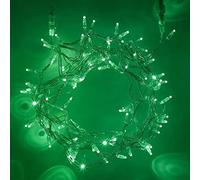 Lights4fun Core Series Outdoor String Lights 100 Green LEDs Clear Cable Fairy Lights 5m Low Voltage Plug in Timer
