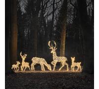 Lights4fun Dual LED Studley XL Light Up Reindeer Family with 1,310 LED Lights | Frames, Ground Stakes and Guy Ropes Included | Indoor & Outdoor Christmas Figures