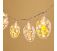 Lights4fun Easter Egg String Lights with Spring Flower Design, Battery Operated Fairy Lights for Easter Trees, Mantel Décor & Seasonal Home Styling