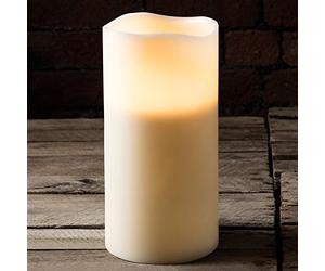 Lights4fun Extra Large Battery Operated Real Wax LED Candle 30cm