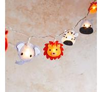 Lights4fun Felt Safari Children's Fairy String Lights Nursery Bedroom 16 Warm White LEDs Battery Operated with Timer Indoor Use 2.25m