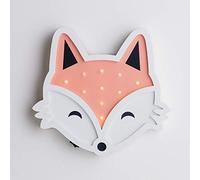 Lights4fun Fox Wall Light Battery Operated Night Light 10 Warm White LED Timer Woodland Theme Children's Bedroom Decoration
