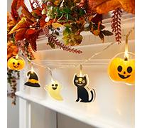 Lights4fun Halloween Characters String Lights 12 Warm White LEDs Battery Timer 1.65m Indoor Use