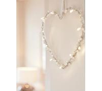Lights4Fun Heart Battery Fairy Light Wreath Natural