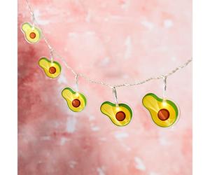 Lights4fun Indoor 12 LED Avocado Battery Operated String Fairy Lights with Timer 1.6m
