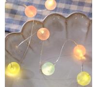 Lights4fun Indoor 20 Warm White Micro LED Battery Operated Pastel Ball Decorative String Fairy Lights with Timer 1.9m