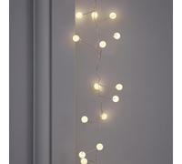 Lights4fun Indoor 80 Warm White Micro LED Battery Operated Pearl Cluster Decorative String Fairy Lights on Thin Silver Wire with Timer 1.5m