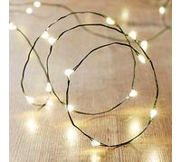 Lights4fun Indoor Fairy String Lights with 50 Warm White Micro LEDs on Copper Wire Battery Operated 4.95m
