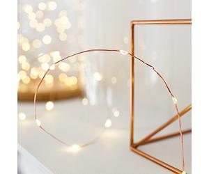 Lights4fun Indoor Fairy String Lights with 50 Warm White Micro LEDs on Copper Wire Battery Operated 2.45m