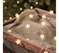 Lights4fun inter Star Light Up Micro LED Garland 1.8m | Seasonal styling, Indoor decoration, 6-hour timer, Battery powered