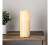 Lights4fun Large Church Pillar Battery Operated Wax LED Candle with Timer