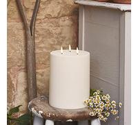 Lights4fun Large TruGlow® 3 Wick Outdoor Flameless LED Candle Battery Operated with Timer Fully Waterproof 20cm