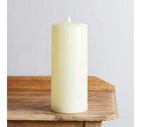Lights4fun Large TruGlow® Ivory Wax Flameless LED Battery Operated Chapel Pillar Candle with Remote Control 30cm