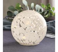 Lights4fun Large White Confetti Glass Globe Decoration | 6 Hour Timer, Seasonal Styling and Battery Operated