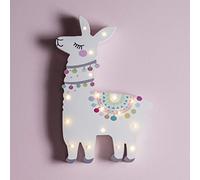 Lights4fun Llama Children's Bedroom Battery Operated Nuresry Wall Light with 17 Warm White LEDs
