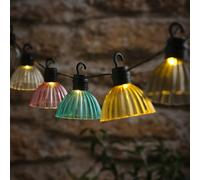 Lights4fun Lustre Pastel Solar Fairy Lights with Warm White LEDs, Outdoor Decorative Garden String Lights for Patios & Summer Entertaining