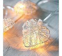 Lights4fun Metal Mesh Heart Shaped Plug in Fairy String Lights 20 Warm White LEDs Indoor Use 2.85m