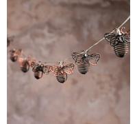 Lights4fun Metal Solar Bee Fairy Lights Along 1.5m Clear Cable