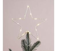 Lights4fun Osby Star Tree Topper Christmas Decoration Warm White LED Batery Timer 20cm IP20
