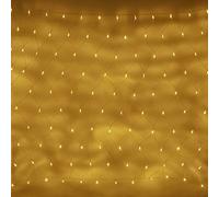 Lights4fun Outdoor Battery Connectable Net Light Clear Cable 140 LEDs 2m x 1.5m Timer Garden Decoration