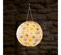Lights4fun Outdoor Solar Powered Decorative Agave Plant Pattern 30cm Hanging Lantern IP44 Rated