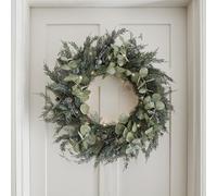 Lights4fun Pre Lit 50 Micro LED Battery Operated Oversized Artificial Berry & Pinecone Christmas Wreath 66cm Indoor and Outdoor Use