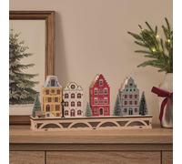 Lights4fun Pre Lit Winter Town Wooden Scene | Seasonal styling, Indoor decoration, Battery powered