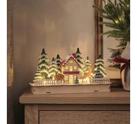 Lights4fun Pre Lit Winter Woodland Wooden House Scene | Seasonal styling, Indoor decoration, Battery powered