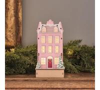 Lights4fun Pre-Lit Wooden Pink House Scene | Seasonal styling, Indoor decoration, Battery powered