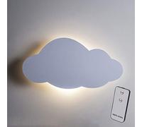 Lights4fun Set of 2 Battery Operated LED Cloud Wall Lights Kids Bedroom Nursery Remote & Timer