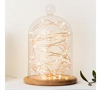 Lights4fun Set of 2 Indoor Fairy String Lights with 50 Warm White Micro LEDs on Copper Wire Battery Operated 2.45m