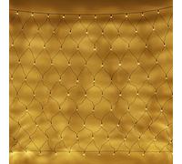 Lights4fun Set of 2 Outdoor Battery Connectable Net Lights Green Cable 280 LEDs 4m x 1.5m Timer Garden Decoration