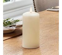 Lights4fun Set of 3 Large TruGlow® Pillar Candles Battery LED Flameless with Timer Real Ivory Wax 15cm