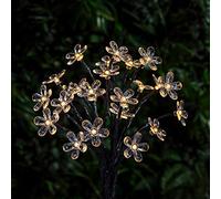 Lights4fun Set of 3 Solar Powered Flower Outdoor IP44 Waterproof Decorative Garden Pathway LED Stake Lights