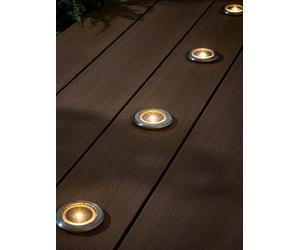 Lights4Fun Set Of 4 Solar Decking Spot Lights One Colour