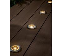 Lights4Fun Set Of 4 Solar Decking Spotlights One Colour