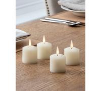 Lights4fun Set of 4 TruGlow® Votive LED Candles Ivory