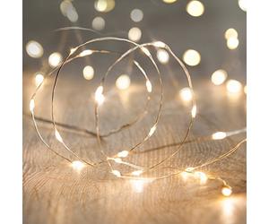 Lights4fun Set of 6 Battery Operated Fairy Lights with 20 Micro Warm White LEDs on Silver Wire