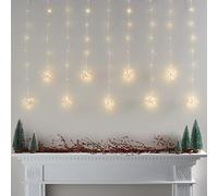 Lights4fun Starburst Curtain Light 235 Warm White LEDs Plug in Timer Indoor & Outdoor Use (W) 1.2m