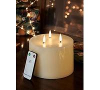 Lights4Fun Truglow Ivory Led 3 Wick Candle Ivory