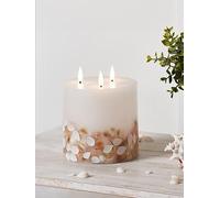 Lights4Fun Truglow Led Shell 3 Wick Candle Natural