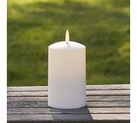 Lights4fun TruGlow® Medium Outdoor Waterproof Flameless LED Pillar Candle Battery Operated with Timer 12.5cm