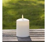Lights4fun TruGlow® Small Outdoor Waterproof Flameless LED Pillar Candle Battery Operated with Timer 10cm