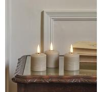 Lights4fun TruGlow® Taupe Distressed LED Votive Candle Trio
