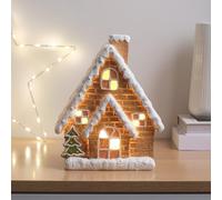 Lights4fun Warm White LED Ceramic Christmas Gingerbread House