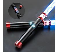 Lightsaber, 4 Modes Light Saber 2 Packs with Metal Hilt, 16 Colors LED 2 in 1 Light Sword, Dueling Sabers with Rechargeable Batteries for Birthday Christmas Thanksgiving Gifts (Black PL1)