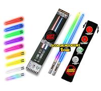 Lightsaber Chopsticks Light UP Star Wars LED Glowing Light Saber Chop Sticks Reusable Sushi Lightup Sabers Removable Handle Dishwasher Safe 8 Color Modes 1 Pair