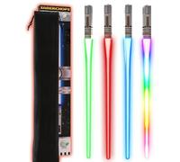 Lightsaber Chopsticks Light UP Star Wars LED Glowing Light Saber Chop Sticks Reusable Sushi Lightup Sabers Removable Handle Dishwasher Safe 8 Color Modes 2 Pairs