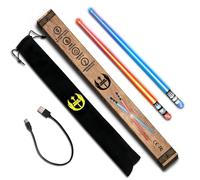 Lightsaber Drum Sticks Light Up Star DrumSticks Wars Lighted LED Rechargeable 10 Unique Colors and 2 Color Changing Glow Drumming Glowing Drummer Plastic Drum Stick Anime Jedi Gift Set