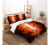 Lightsaber Flame Bedding Set 3D Digital Printing Long Sword Duvet Cover Set for Boys & Girls Chic Breathable Quilt Cover with Pillowcase Double(200x200cm)